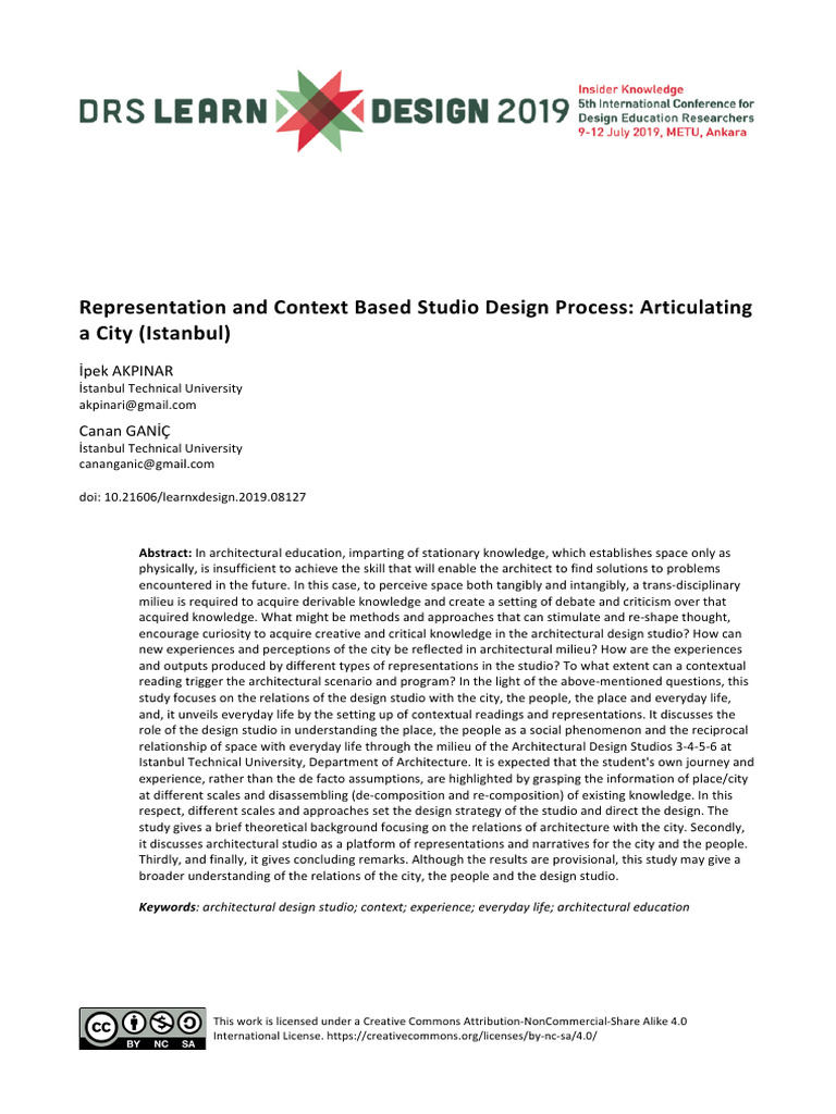 Representation and Context Based Design | PDF | Experience | Space
