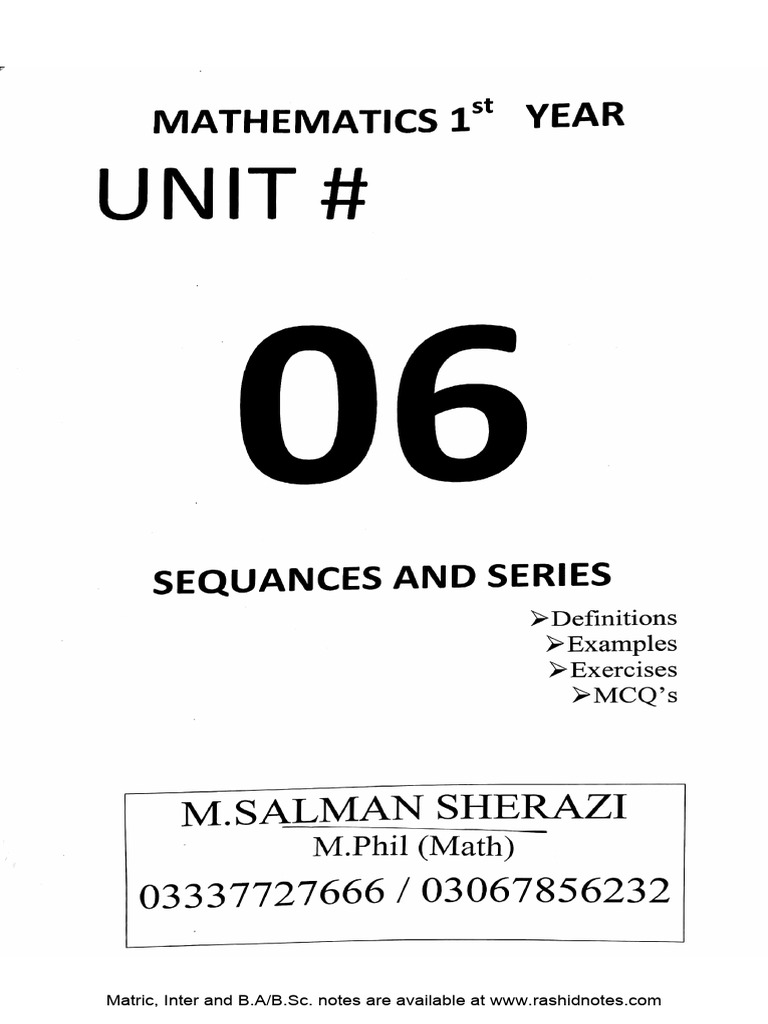 F sc part 1 1st year math chapter 6 notes free download pdf