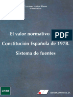 Libro El Valor Normativo de La Constitución de 1978 Sistema de Fuentes