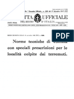 Regio Decreto 22 Novembre 1937 - Norme Tecniche Di Edilizia Con Speciali Prescrizioni Per Le Località Colpite Dai Terremoti
