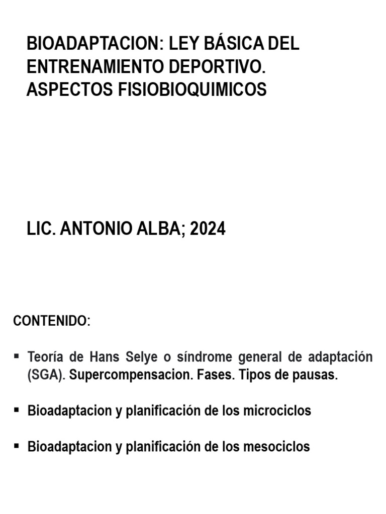 Tema 6 Bioadaptacion Ley Basica Del Entrenamiento | PDF | Glucógeno ...