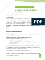 Décret N°2008-0740-PM D 23 Avril 2008 Fixant Le Régime Des Sanctions Applicables Aux Infractions Aux Règles D'urbanisme