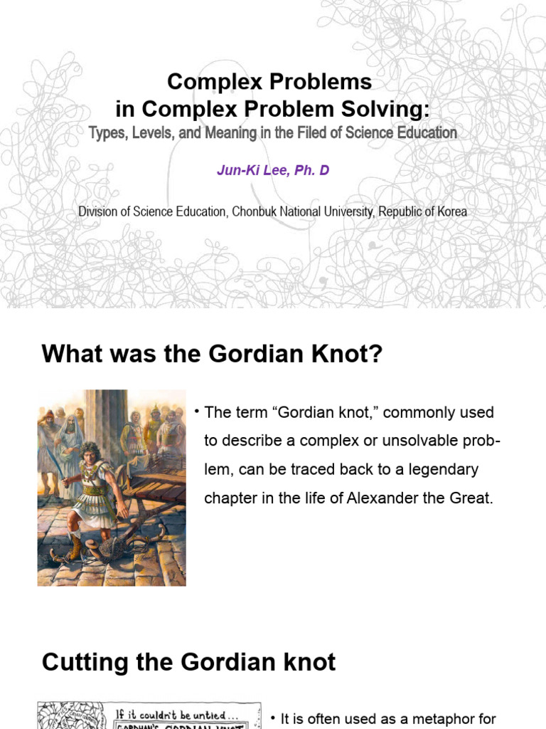 Prof. Lee Jun-Ki (Complex Problems in Complex Problem Solving) | PDF ...