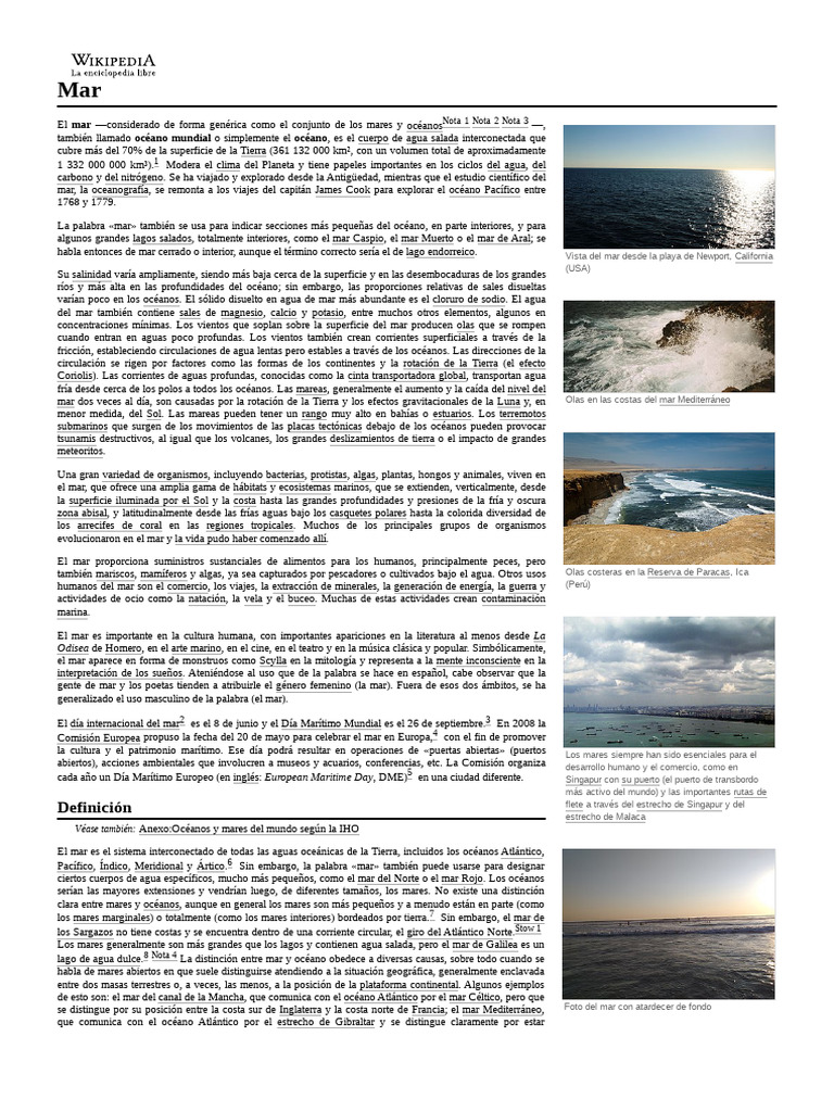 Importancia y características del mar | PDF | Mar | Tsunami