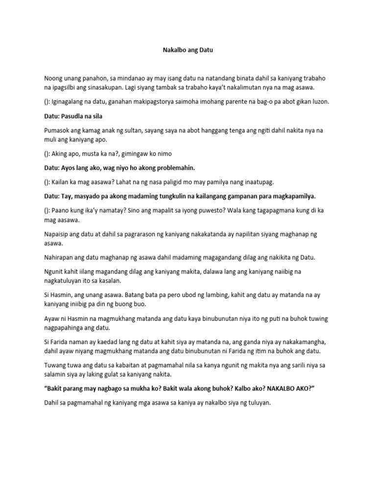 Nakalbo Ang Datu | PDF