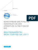 Environmental Monitoring Report Finland Fourth Quarter 2011 Gas Pipeline Construction and Operation in The Finnish Eez - 20120606