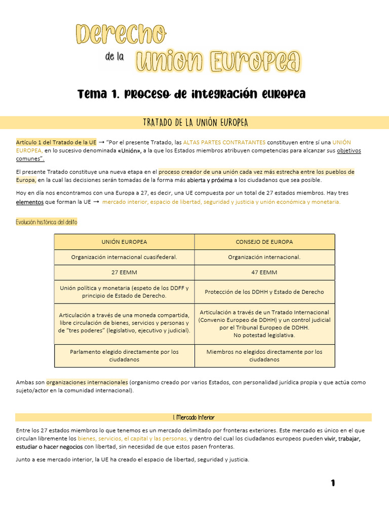 Dcho Union Europea Todo | PDF | Ley de la Unión Europea | Consejo europeo