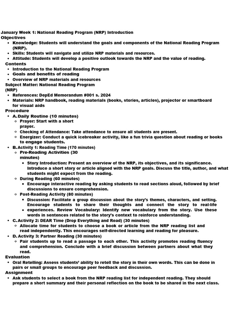 Grade 6 nrp pdf reading comprehension goal setting
