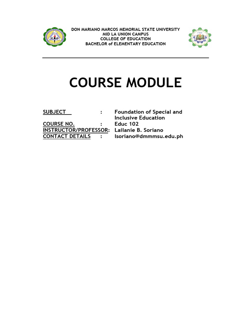 Module 1 Pdf Special Education Inclusion Education