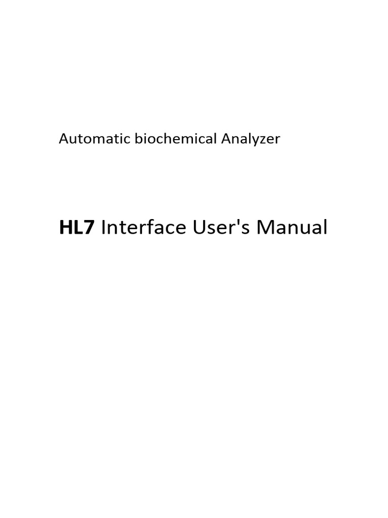 E-LAB Biochemistry Analyzer HL7 Manual | PDF | Computing | Information ...