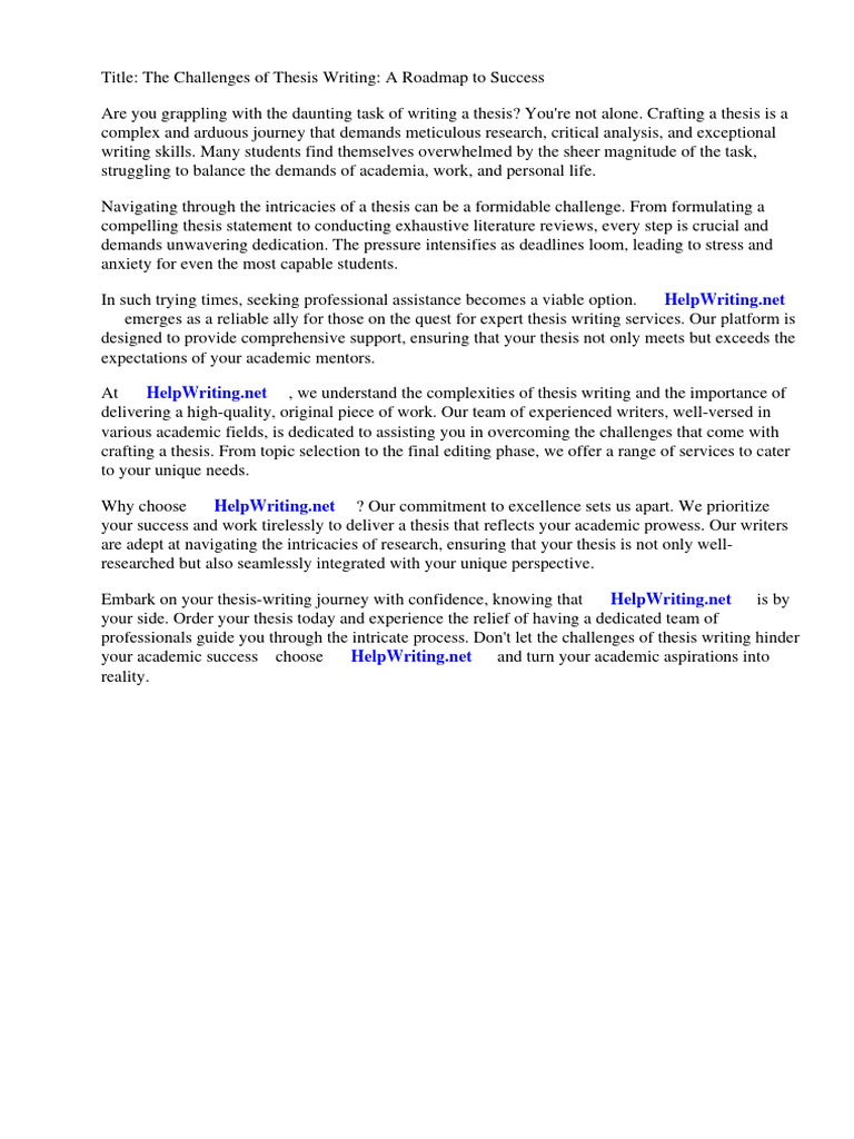 Thesis Writing Challenges and Solutions | PDF | Language Arts & Discipline