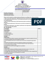 Work Immersion Evaluation Form