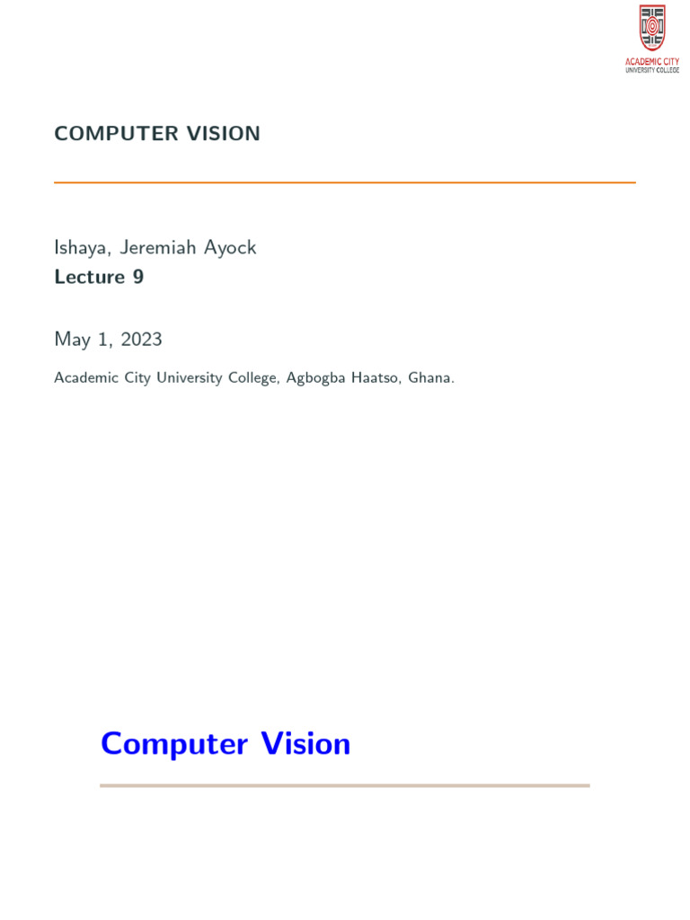 Machine - Learning (Computer Vision) | PDF | Computer Vision | Rgb ...