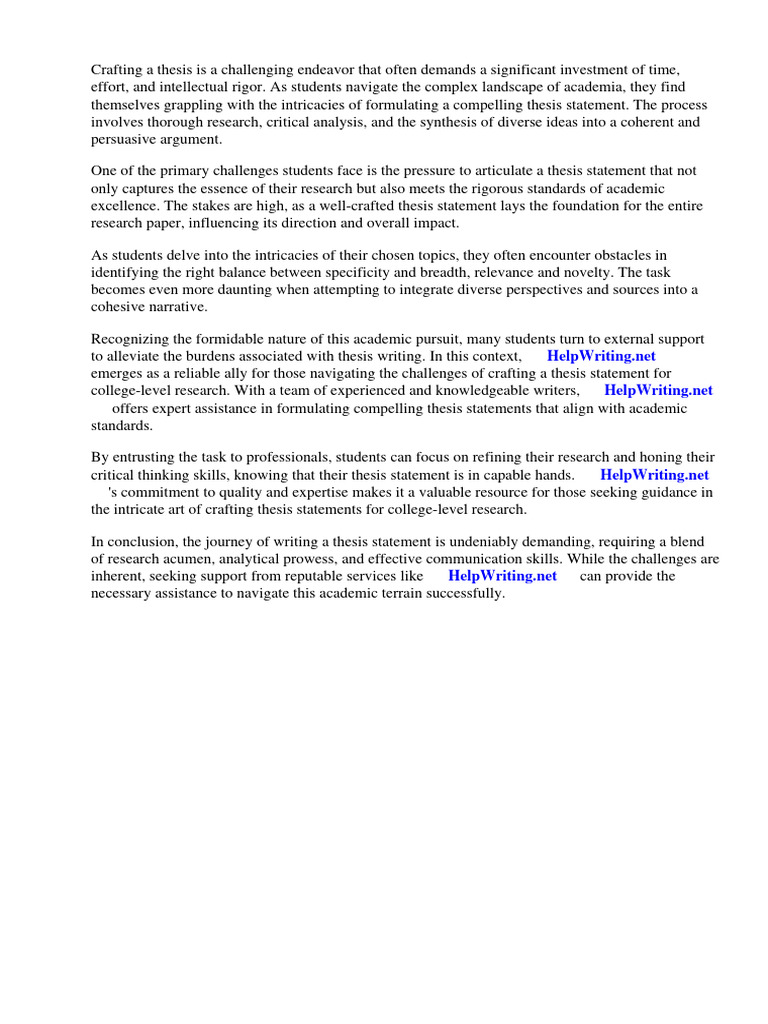 Crafting Effective College Thesis Statements | PDF | Essays | Thesis
