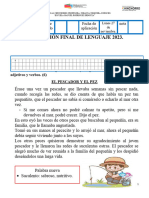 Prueba Término de Semestre de Lenguaje Quinto Año Básico