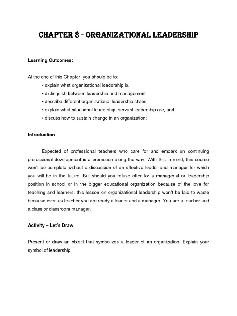 Understanding Organizational Leadership | PDF | Leadership ...