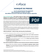 CP Coface Enquête Paiements Maroc 2021