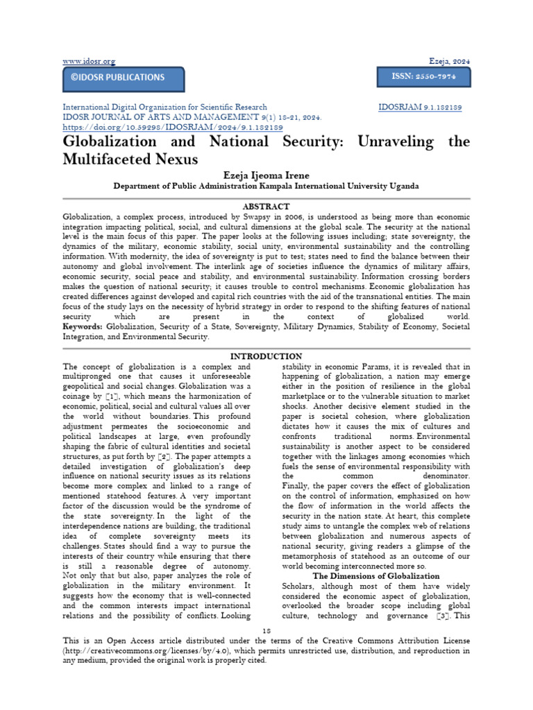 Globalization And National Security Unraveling The Multifaceted Nexus