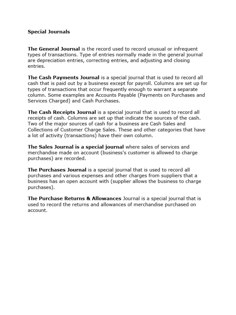 Overview of Special Journals | PDF | Debits And Credits | Cheque