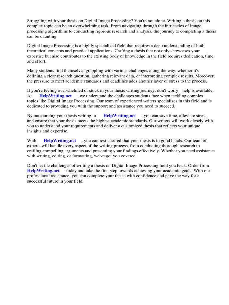 Thesis Based on Digital Image Processing | PDF | Digital Image | Data ...
