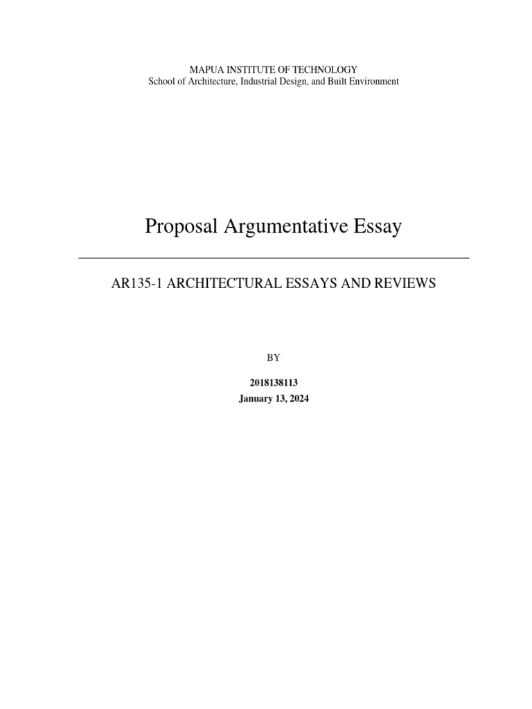 Proposal Argumentative - Teodoro | PDF | Experience | Perception