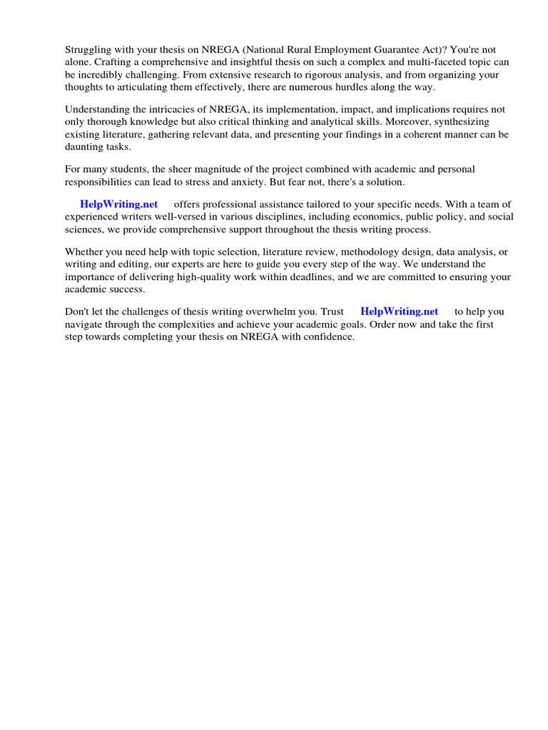 Thesis work on nrega pdf