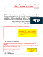 Aplicações de Álgebra Linear e Geometria Analítica em Criptografia e Operações de Matrizes