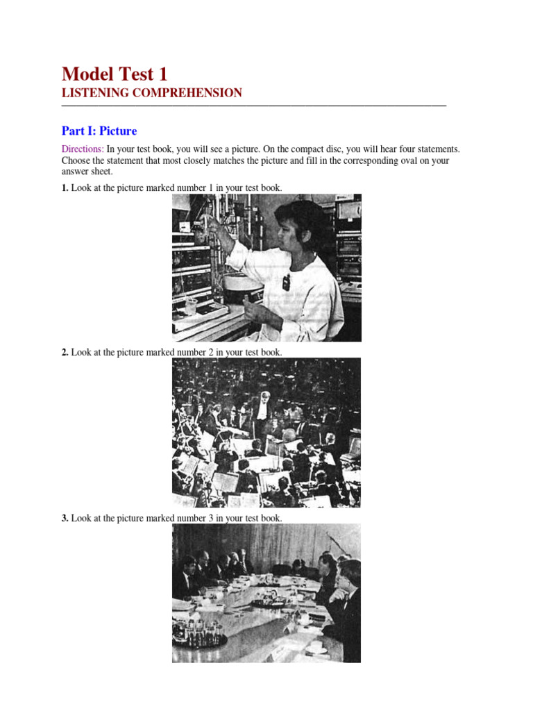 Listening Comprehension Test Guide | PDF | Teaching Methods & Materials ...