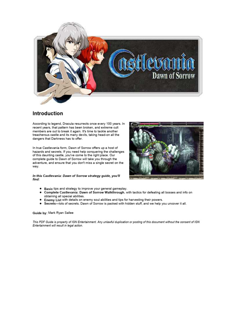 Castlevania Dawn of Sorrow - IGN | PDF
