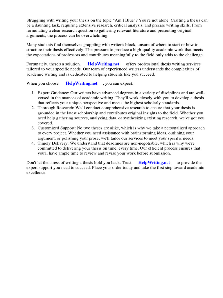 Am I Blue Thesis Download Free PDF Thesis Microsoft Power Point