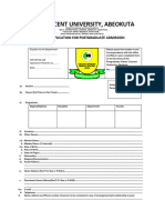 CUAB Postgraduate Admission Application Form