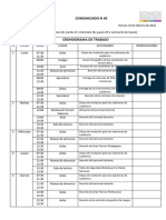 COMUNICADO 45 CRONOGRAMA DE TRABAJO 26 Al 01