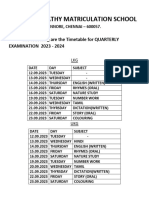 Quarterly Time Table 2023-24