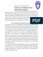 9.2 La Demanda y La Sentencia Como Discurso Oral y Escrito.