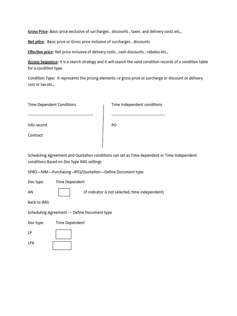 Understanding Pricing Conditions and Calculations | PDF