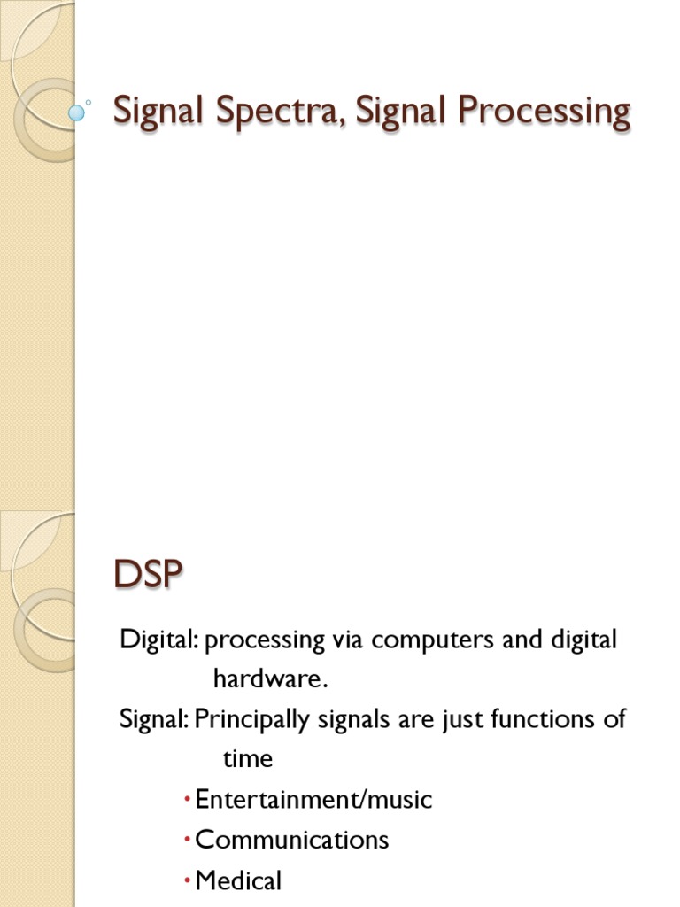 Signal Spectra and Processing Overview | PDF | Signal (Electrical ...