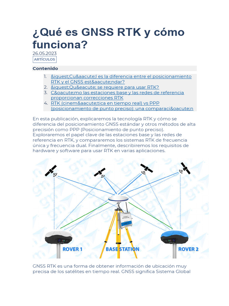Qué Es GNSS RTK y Cómo Funciona | Descargar gratis PDF | Sistema de ...