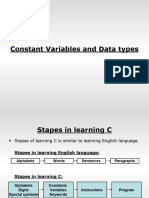 Constant Variables and Data Types