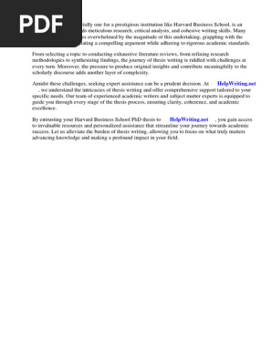 Harvard Business School Phd Thesis