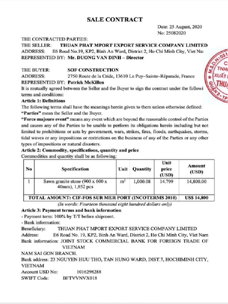 Sales Contract | PDF