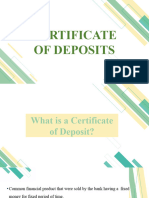 Certificate of Deposit Report