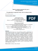 A Aplicabilidade Da Realidade Aumentada (RA) para o Ensino-Aprendizado