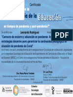 Certificado Jornadas Socio de La Educación Rodríguez