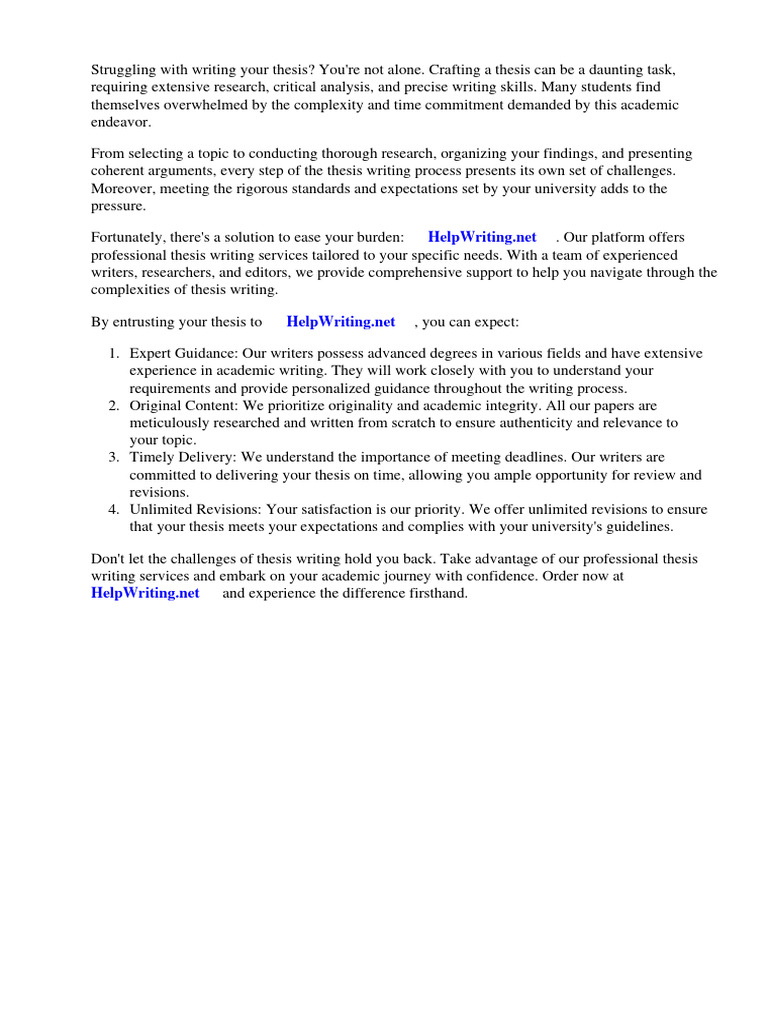Thesis Writing Help for Students | PDF | Thesis | Doctor Of Philosophy