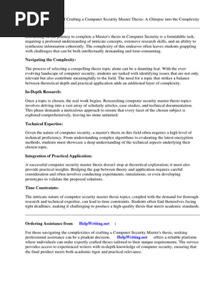 Computer Security Master Thesis Topics