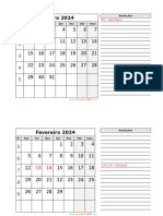 Calendarios Mensal 2024