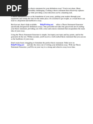 Thesis Statement Generator for Definition Essay