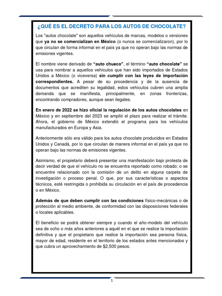 Regularización de Autos Chocolate 2024 | PDF | aduana