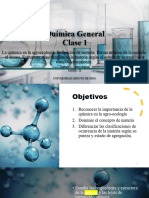 Clase 1 - La Química en La Agroecología. Definición Clasica y Moderna de Materia. Forma Mínima de La Materia El Átomo.