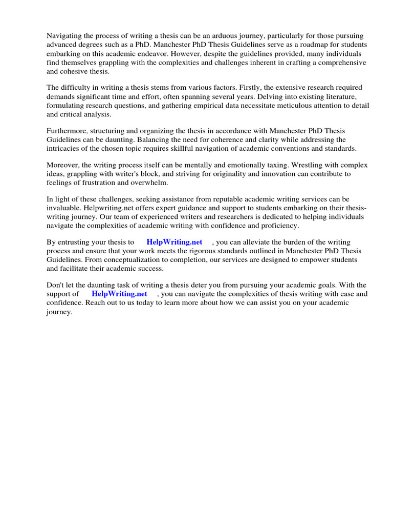 Manchester PHD Thesis Guidelines | PDF | Thesis | Doctor Of Philosophy